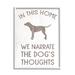 Stupell Industries We Narrate Dog's Thoughts Phrase Family Pet Motivational Oversized Black Framed Giclee Texturized Art By Daphne Polselli | Wayfair