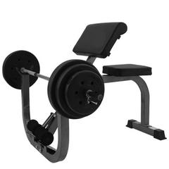Arlmont & Co. Preacher Curl Weight Bench Isolated Barbell Dumbbell Biceps Station Roman Chair in Black, Size 36.2 H x 35.4 W x 29.1 D in | Wayfair