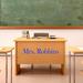 Inbox Zero Personalized Custom Teachers Name Wall Decal Vinyl in Blue | 3.3 H x 15 W in | Wayfair 5538EE8242E144299F8345DD58BB654D