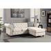 Brown Sectional - Canora Grey Friedegunde 90" Wide Reversible Sofa & Chaise, Linen | 30 H x 90 W x 66 D in | Wayfair