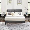 Trent Austin Design® Kempst 3 Piece Bedroom Set Bed Upholstered/Metal in Black | Full | Wayfair D228DAC746A94E0E969749B5DF65D3AB