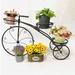Canora Grey White Three-Wheeled Bicycle Flower Stand Stylish Decoration Parisian Style Metal in Black | 20.09 H x 9.46 D in | Wayfair