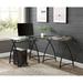 Inbox Zero Demeray L Shaped Office Desk, Computer Desk, Glass Desk Glass/Metal in Black | 28 H x 51 W x 51 D in | Wayfair