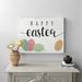 The Twillery Co.® Happy Easter Greeting Fun Pattern Spring Holiday Eggs by Daphne Polselli - Graphic Art in Black/Green/Pink | Wayfair