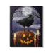 The Holiday Aisle® Spooky Halloween Night Sky Crow Jack-o'-lantern Full Moon by Grace Popp - Graphic Art in Brown | 30 H x 24 W x 1.5 D in | Wayfair