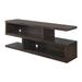 70 Inch Contemporary Wooden TV Stand with Flat Base, Brown