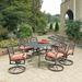 Sanibel Bronze Aluminum 7 Piece Outdoor Dining Set - 72" x 29" x 42"