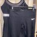 Nike Other | Nike Dri-Fit Outfit Both Size M, Cropped Pants And Tank With Mesh N White Design | Color: Black/White | Size: Medium