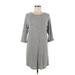 Alya Casual Dress - Shift: Gray Print Dresses - Women's Size Medium