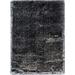 MDA Home Flokati Shag Black/Gray/White 5x7 Tip Dyed Polyester Area Rug - 5' x 7' - MDA Rugs FA0457