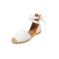 Wide Width Women's The Shayla Flat Espadrille by Comfortview in White Eyelet (Size 9 W)