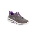 Wide Width Women's The Arch Fit Lace Up Sneaker by Skechers in Grey Wide (Size 7 W)