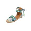 Extra Wide Width Women's The Shayla Flat Espadrille by Comfortview in Green Leaf (Size 10 WW)