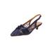 Wide Width Women's The Poppy Slingback by Comfortview in Navy (Size 8 1/2 W)