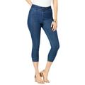 Plus Size Women's Comfort Waist Stretch Denim Capris by Jessica London in Medium Stonewash (Size 12) Pull On Jeans Stretch Denim Jeggings