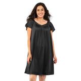 Plus Size Women's Exquisite Form®Flutter Sleeve Sleep Gown by Exquisite Form in Midnight Black (Size XL)