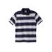 Men's Big & Tall Shrink-Less™ Pocket Piqué Polo Shirt by Liberty Blues in Navy Rugby Stripe (Size 4XL)