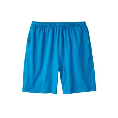 Men's Big & Tall Lightweight Jersey Shorts by KingSize in Blue (Size 8XL)