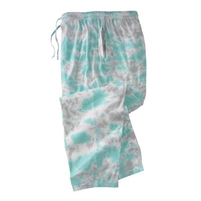 Men's Big & Tall Lightweight Cotton Jersey Pajama Pants by KingSize in Blue Grey Tie Dye (Size XL)