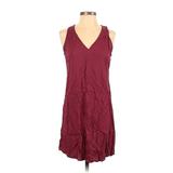 Old Navy Casual Dress - Shift V Neck Sleeveless: Burgundy Print Dresses - Women's Size X-Small