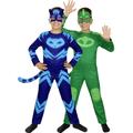 Funidelia | Catboy and Gekko Reversible Costume - PJ Masks for boy Catboy, Owlette, Gekko - Costumes for kids, accessory fancy dress & props for Halloween, carnival & parties - Size 3-4 years - Blue