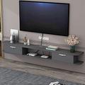 Floating TV Stand Wall Mounted TV Shelf Entertainment Center, Floating TV Shelf Cabinet For Storage Unit Audio/Video Console Cable Box Media Console (Color : Grey, Size : 120x22x18.4cm)