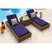 AKOYA Outdoor Essentials Malmo 3 Piece Outdoor Patio Chaise Lounge Set In Natural Wicker/Rattan in Gray, Size 10.5 H x 32.5 W x 81.5 D in | Wayfair