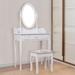 Rosdorf Park Vanity Set w/ Stool & Mirror in White, Size 53.54 H x 31.5 W x 15.75 D in | Wayfair E3BFD916C6E24CBEA7026F7E546F6674