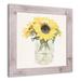 Rosalind Wheeler Linen Sunflowers Framed Print Plastic/Acrylic in White/Yellow | 16 H x 16 W x 0.75 D in | Wayfair CD0D99AD54DC46B9BAAA74A929B652FB