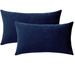 Everly Quinn Set Of 2 Throw Pillow Velvet Cushion Covers Velvet in Blue | 14 H x 20 W x 1 D in | Wayfair 94E815A8E42541209A53270509B7D1E7