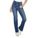 K Jordan High-Rise Bootcut Jean (Size 8) Medium Vintage Wash, Cotton,Polyester,Elastine