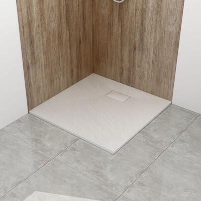 Smc Duschwanne Duschtasse Brausewanne Weiß Steinoptik 32mm Extraflach Anti-Rutsch 80x80 cm Image
