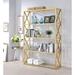 Milavera Bookshelf with 4 Open Compartments (5 Shelves) in Gold & Clear Glass