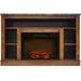 Hanover Oxford 47 In. Electric Fireplace with 1500W Charred Log Insert and A/V Storage Mantel in Walnut