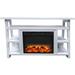 Hanover 32-In. Industrial Chic Electric Fireplace Heater with Realistic Log Display and 5 LED Flame Colors, White/White