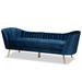 Kailyn Grey Velvet Fabric Upholstered and Gold Finished Sofa