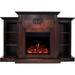 Hanover Classic Electric Fireplace with 72-In. Mahogany Mantel, Bookshelves, Deep Log Display and Remote - 72 Inch