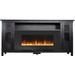 Hanover Brighton Electric Fireplace TV Stand and Color-Changing LED Heater Insert, Dark Coffee