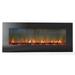 Hanover Fireside 56 In. Wall-Mount Electric Fireplace in Black with Burning Log Display