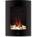 Hanover 19.5 In. Vertical Electric Fireplace in Black with Multi-Color Flame and Driftwood Log Display