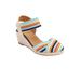 Wide Width Women's The Abra Espadrille by Comfortview in Multi Stripe (Size 7 1/2 W)