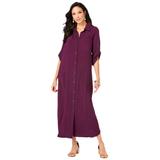 Plus Size Women's Safari Dress by Roaman's in Dark Berry (Size 24 W)