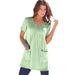 Plus Size Women's Two-Pocket Soft Knit Tunic by Roaman's in Green Mint (Size S) Long T-Shirt