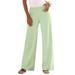 Plus Size Women's Wide-Leg Soft Knit Pant by Roaman's in Green Mint (Size 5X) Pull On Elastic Waist