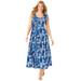 Plus Size Women's Pintucked Sleeveless Dress by Woman Within in Horizon Blue Ditsy Bloom (Size 2X)