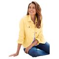 Plus Size Women's Stretch Denim Jacket by Woman Within in Banana (Size 36 W)