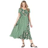 Plus Size Women's Rose Garden Maxi Dress by Woman Within in Sage Pretty Rose (Size 30 W)