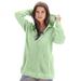 Plus Size Women's Classic-Length Thermal Hoodie by Roaman's in Green Mint (Size 6X) Zip Up Sweater