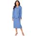 Plus Size Women's Two-Piece Skirt Suit with Shawl-Collar Jacket by Roaman's in French Blue (Size 18 W)