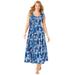 Plus Size Women's Pintucked Sleeveless Dress by Woman Within in Horizon Blue Ditsy Bloom (Size 5X)